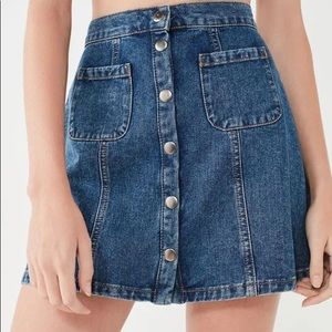 BDG button up denim skirt